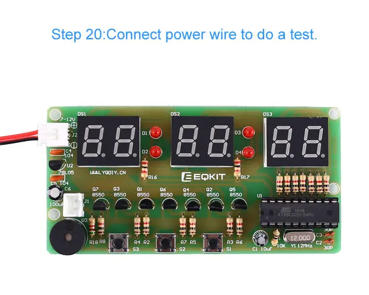 WHDTS 6-Digit Digital Electronic Clock DIY Kits step 20