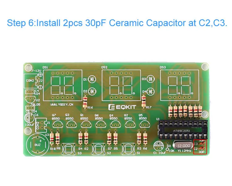 WHDTS 6-Digit Digital Electronic Clock DIY Kits step 6