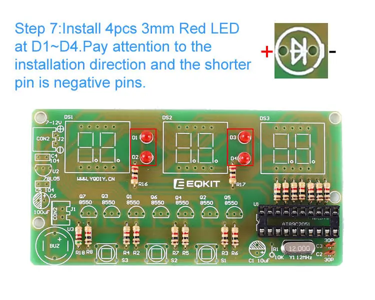 WHDTS 6-Digit Digital Electronic Clock DIY Kits step 7
