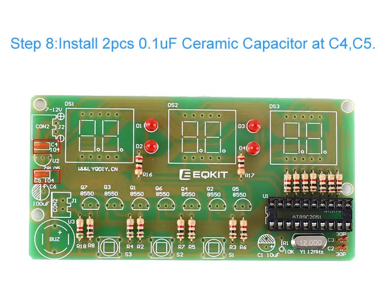 WHDTS 6-Digit Digital Electronic Clock DIY Kits step 8