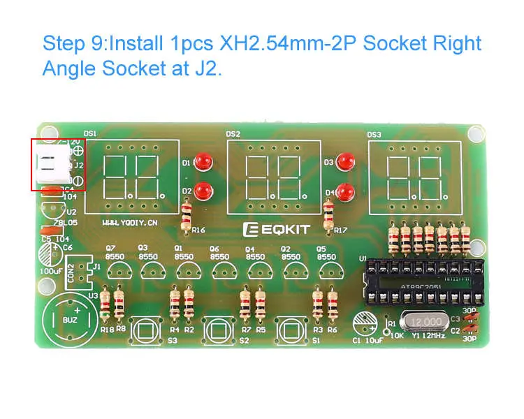 WHDTS 6-Digit Digital Electronic Clock DIY Kits step 9