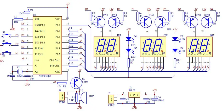 WHDTS 6-Digit Digital Electronic Clock DIY Kits