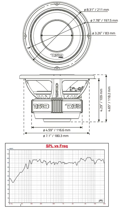 DS18 PRO HY8 4B 8 Inch Hybrid Mid Range Loudspeaker - FIG 2