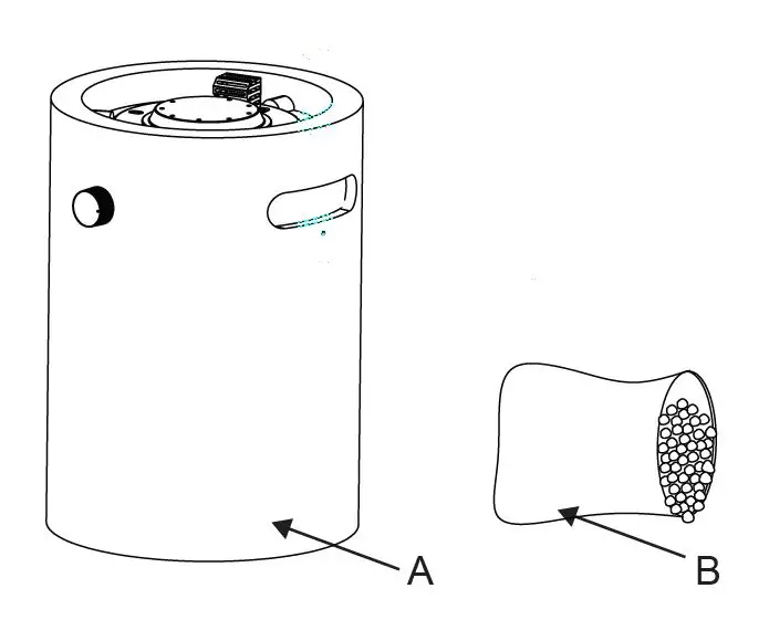 PHI VILLA E02GS036 10 in. W x 14 in. H Round Portable Tabletop Fire Pit FIG 1