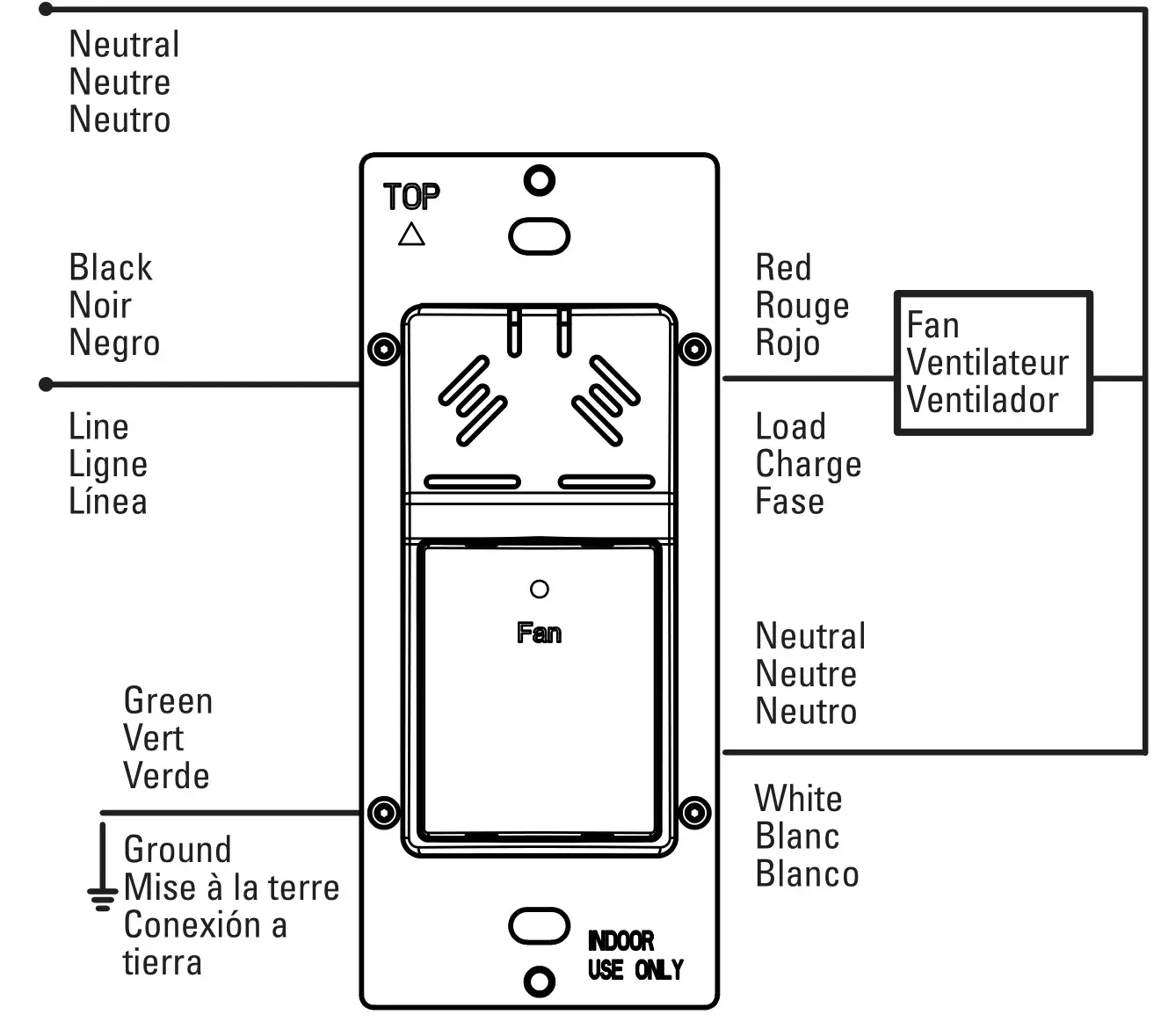 EATON HDFS3P1 Humidity Sensor and Fan Control - WIRING DIRECTIONS