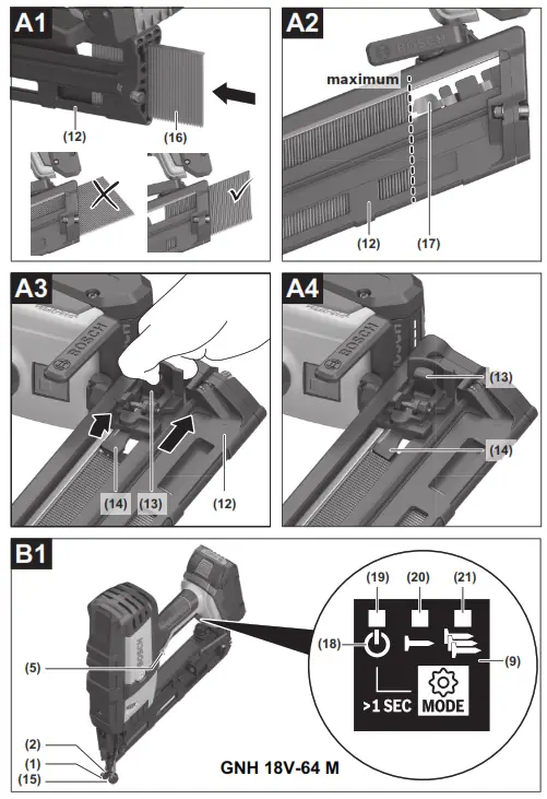 18V-64 GNH Professional Brushless Li-Ion Cordless 18V Nailer Nail Gun-2