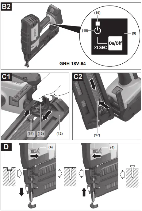 18V-64 GNH Professional Brushless Li-Ion Cordless 18V Nailer Nail Gun-3