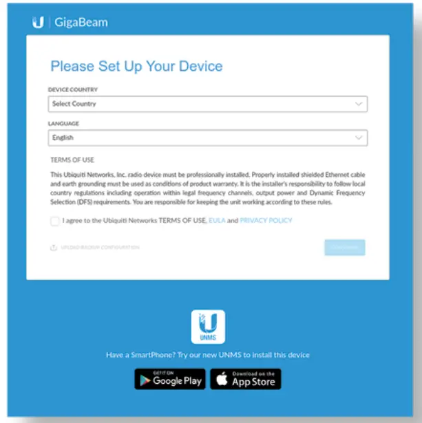 UBIQUITI GBE PLUS US Networks airMAX GigaBeam Plus 60 GHz Radio - Click Continue