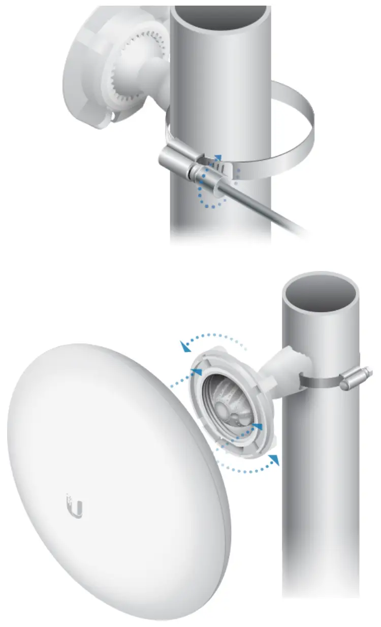 UBIQUITI GBE PLUS US Networks airMAX GigaBeam Plus 60 GHz Radio - Mounting1
