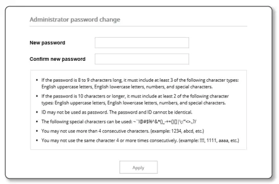 PASSWORD SETTING