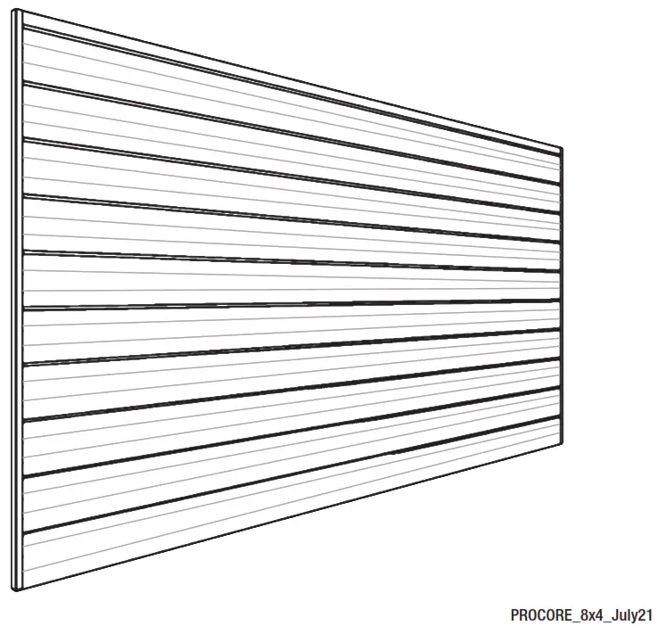PROSALT 87772 PROCORE PVC Slatwall 8 ftx4 ft White
