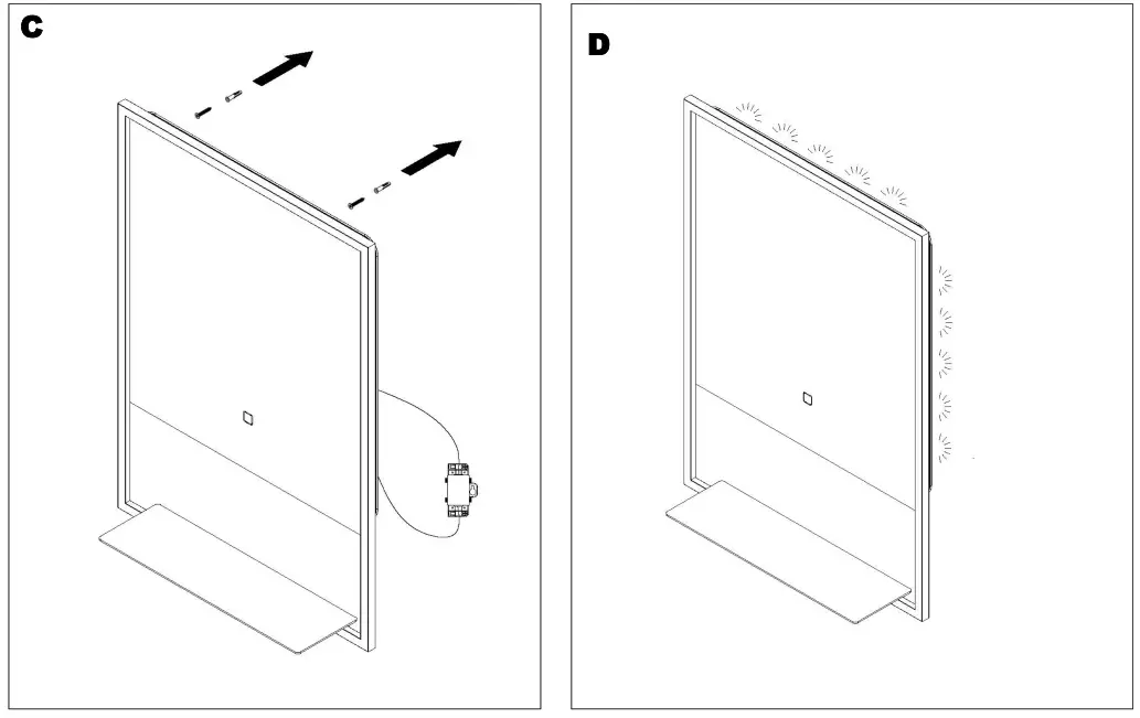 sycamore Lighting SY9105 Bailey LED Bathroom Mirror with Shelf and Demister - fig2