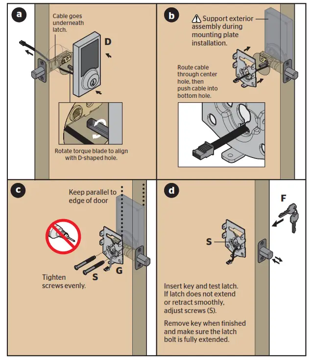 Install the exterior assembly C