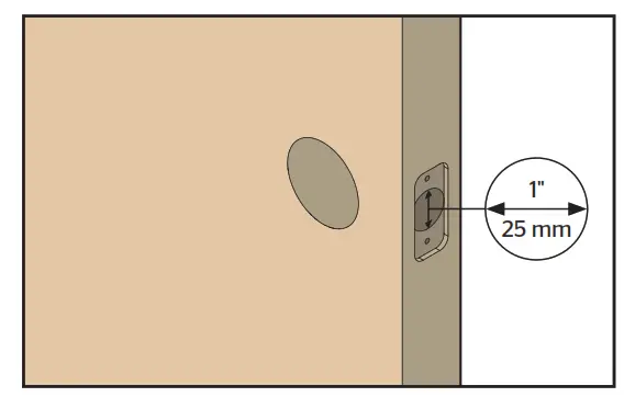 Prepare the door and check dimensions C