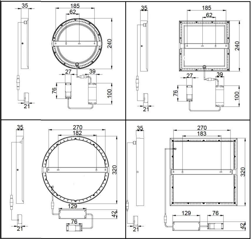 resistex 749394 Plafoled Sleek Design LED Wall Ceiling Light FIG 1