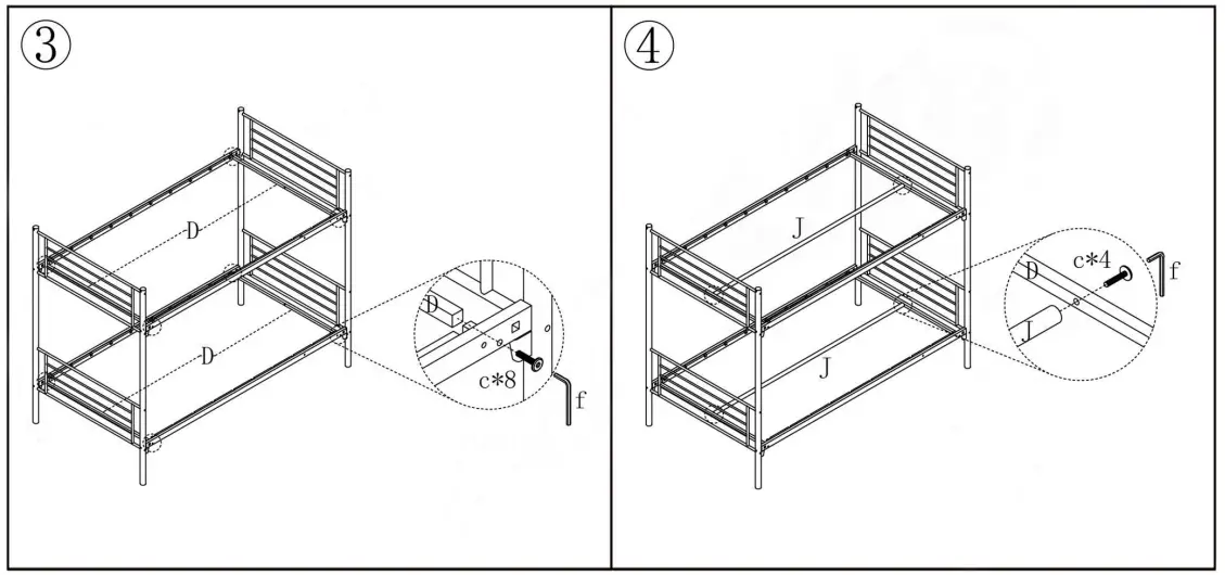 LUCKY-ONE-035D-Bed-Frame-White-Twin-Over-Twin-Bunk-Bed-3