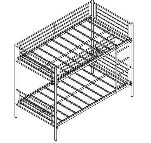 LUCKY-ONE-035D-Bed-Frame-White-Twin-Over-Twin-Bunk-Bed-product