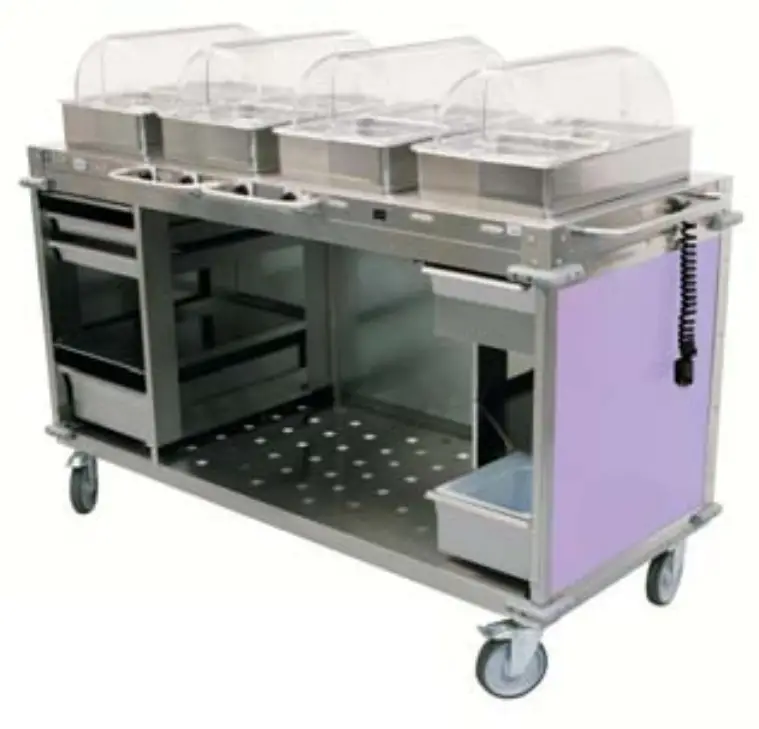 Cadco Mobile Hot Buffet Carts with Laminate OR Stainless Panels - 1