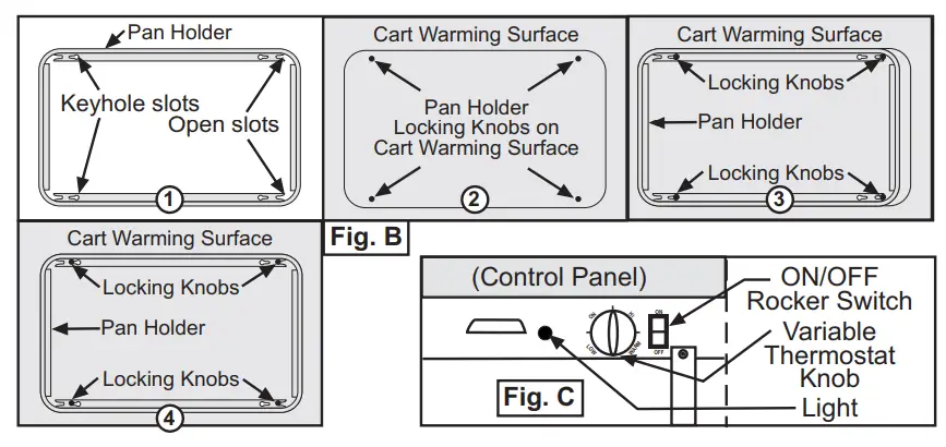 Cadco Mobile Hot Buffet Carts with Laminate OR Stainless Panels - Colors14