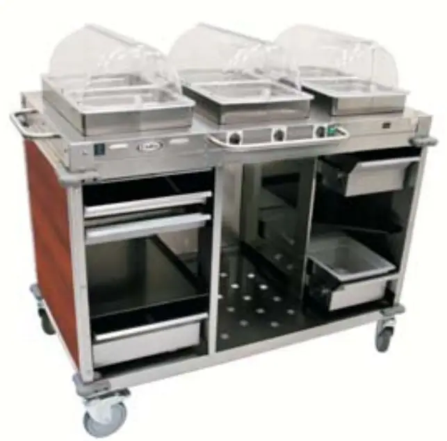 Cadco Mobile Hot Buffet Carts with Laminate OR Stainless Panels