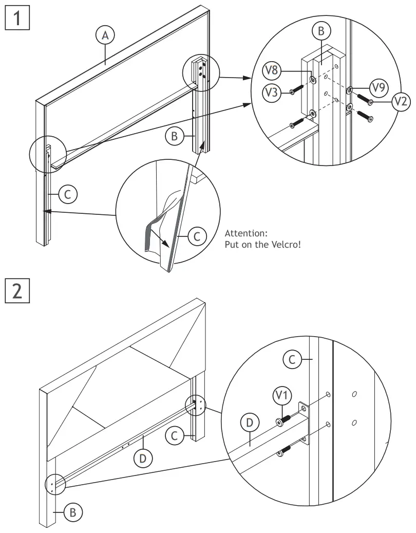 HOMEDEPOT F FB857219683 Upholstered Gray Queen Size Platform Bed - Fig2