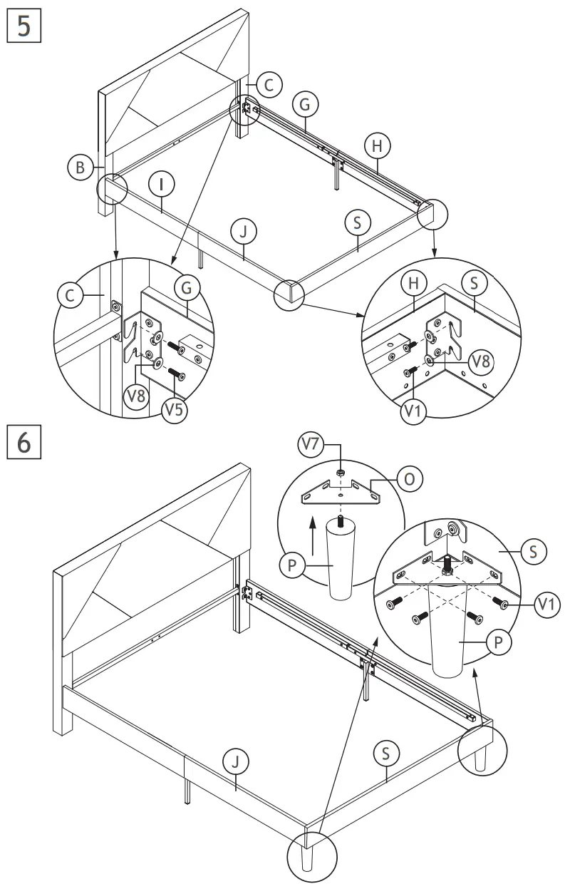 HOMEDEPOT F FB857219683 Upholstered Gray Queen Size Platform Bed - Fig5