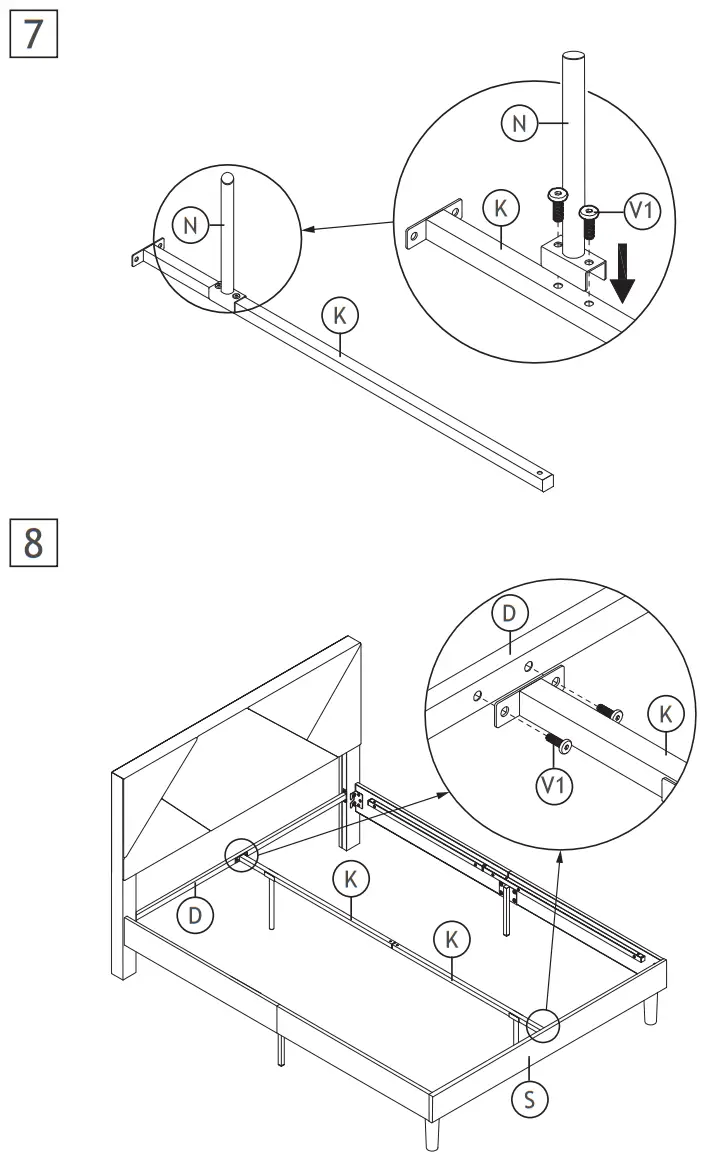HOMEDEPOT F FB857219683 Upholstered Gray Queen Size Platform Bed - Fig6