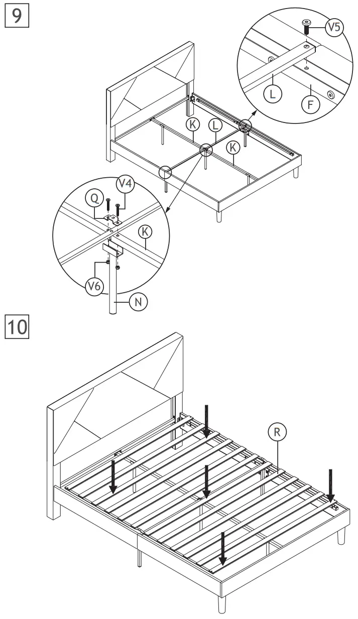 HOMEDEPOT F FB857219683 Upholstered Gray Queen Size Platform Bed - Fig7
