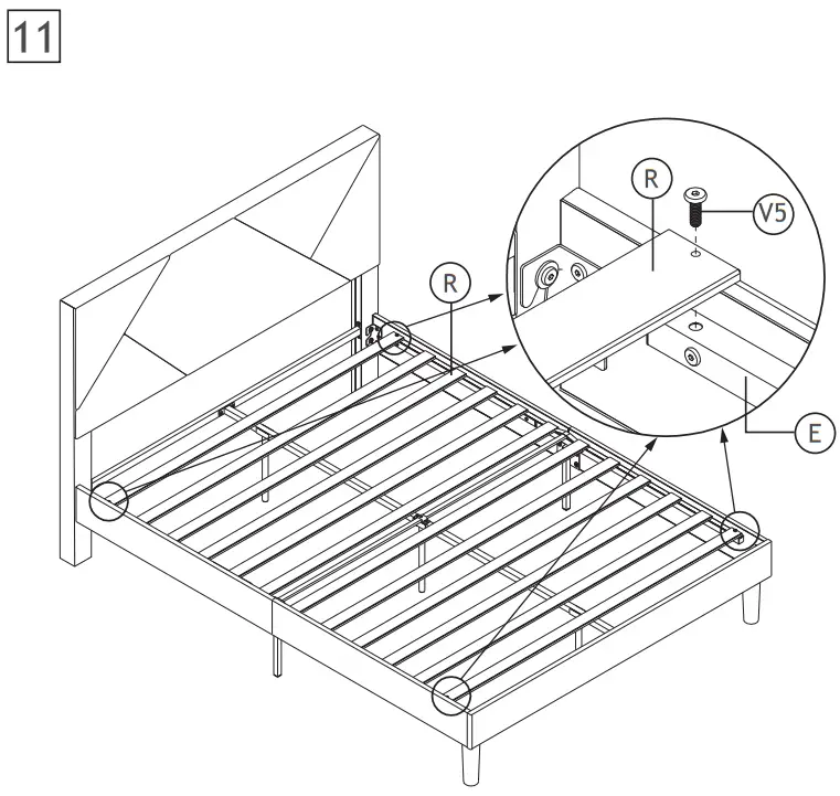HOMEDEPOT F FB857219683 Upholstered Gray Queen Size Platform Bed - Fig8