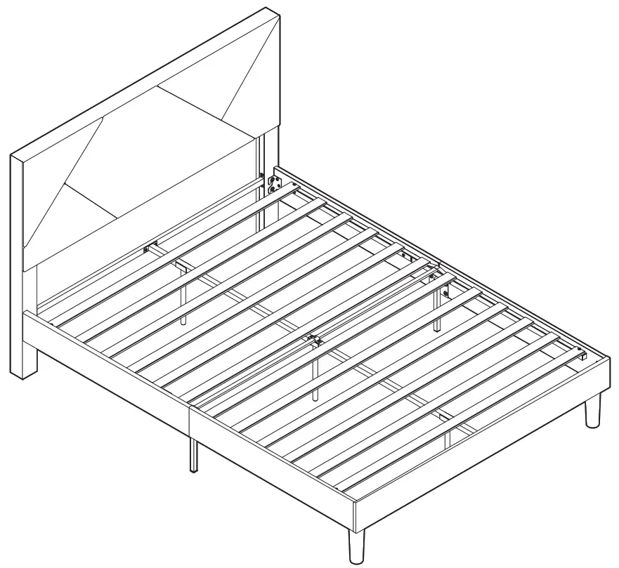 HOMEDEPOT F FB857219683 Upholstered Gray Queen Size Platform Bed