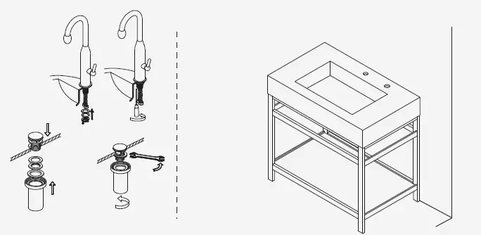 ROSWELL 701136 Bilbao 36 Inch W x 21.7 Inch D x 33.9 Inch H Stainless Steel Bath Vanity in Brushed-Gold FIG (9)