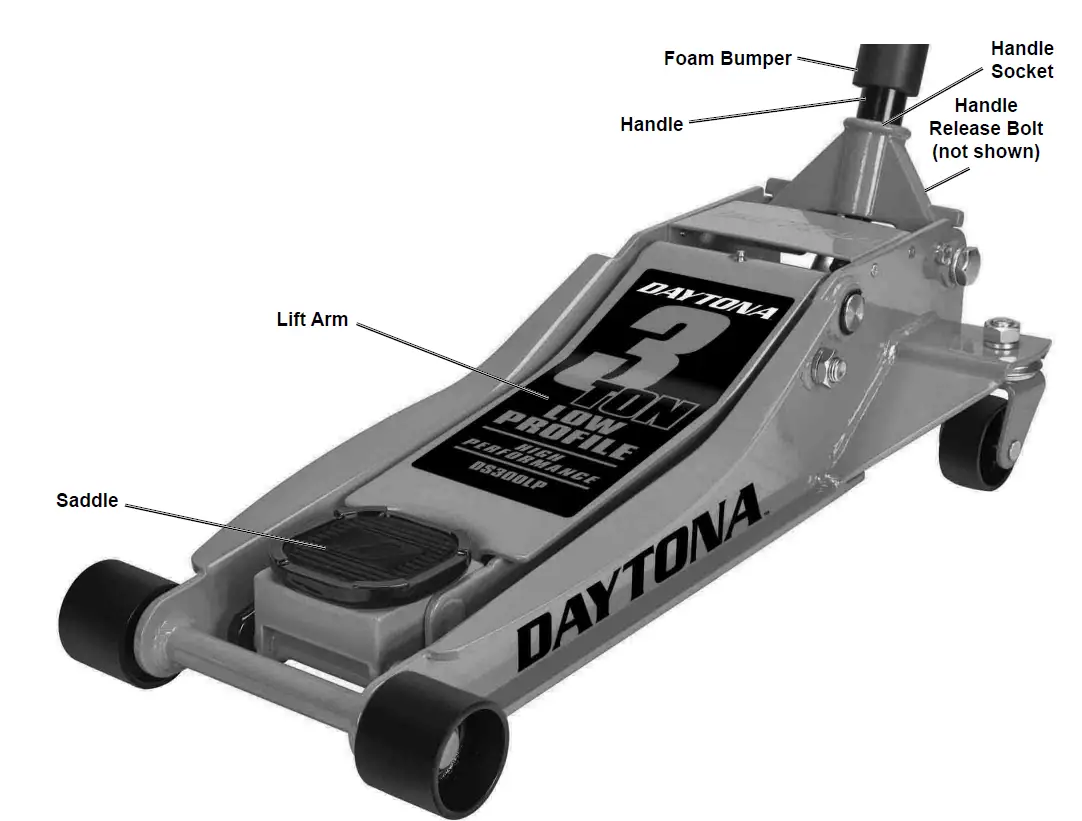 DAYTONA 56643 3 ton Low Profile Professional Floor Jack fig 6