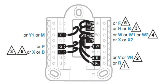 Honeywell RTH7500 7-Day Programmable Thermostat Installation Guide - Alternate wiring