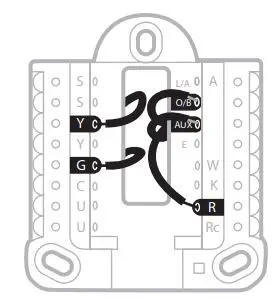 Honeywell RTH7500 7-Day Programmable Thermostat Installation Guide - Connect wires heat pump
