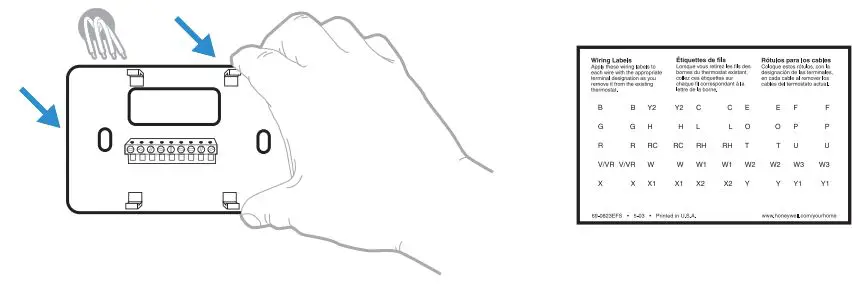 Honeywell RTH7500 7-Day Programmable Thermostat Installation Guide - Disconnect the wires and remove the old wall plate