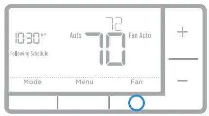 Honeywell RTH7500 7-Day Programmable Thermostat Installation Guide - Fan operation settings