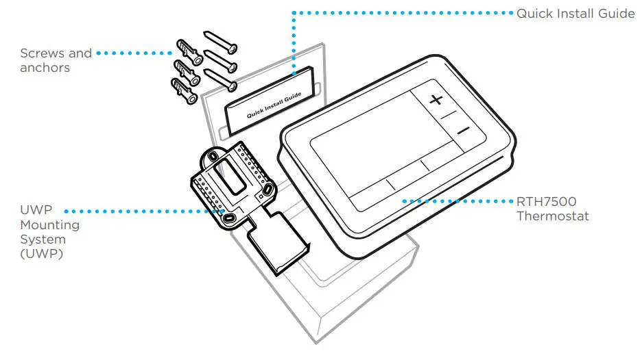Honeywell RTH7500 7-Day Programmable Thermostat Installation Guide - Included in your box