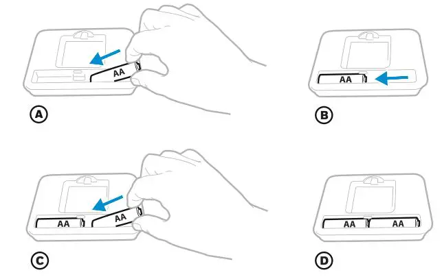 Honeywell RTH7500 7-Day Programmable Thermostat Installation Guide - Install batteries