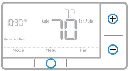 Honeywell RTH7500 7-Day Programmable Thermostat Installation Guide - Program schedule override (permanent)