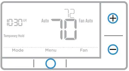 Honeywell RTH7500 7-Day Programmable Thermostat Installation Guide - Program schedule override (temporary)