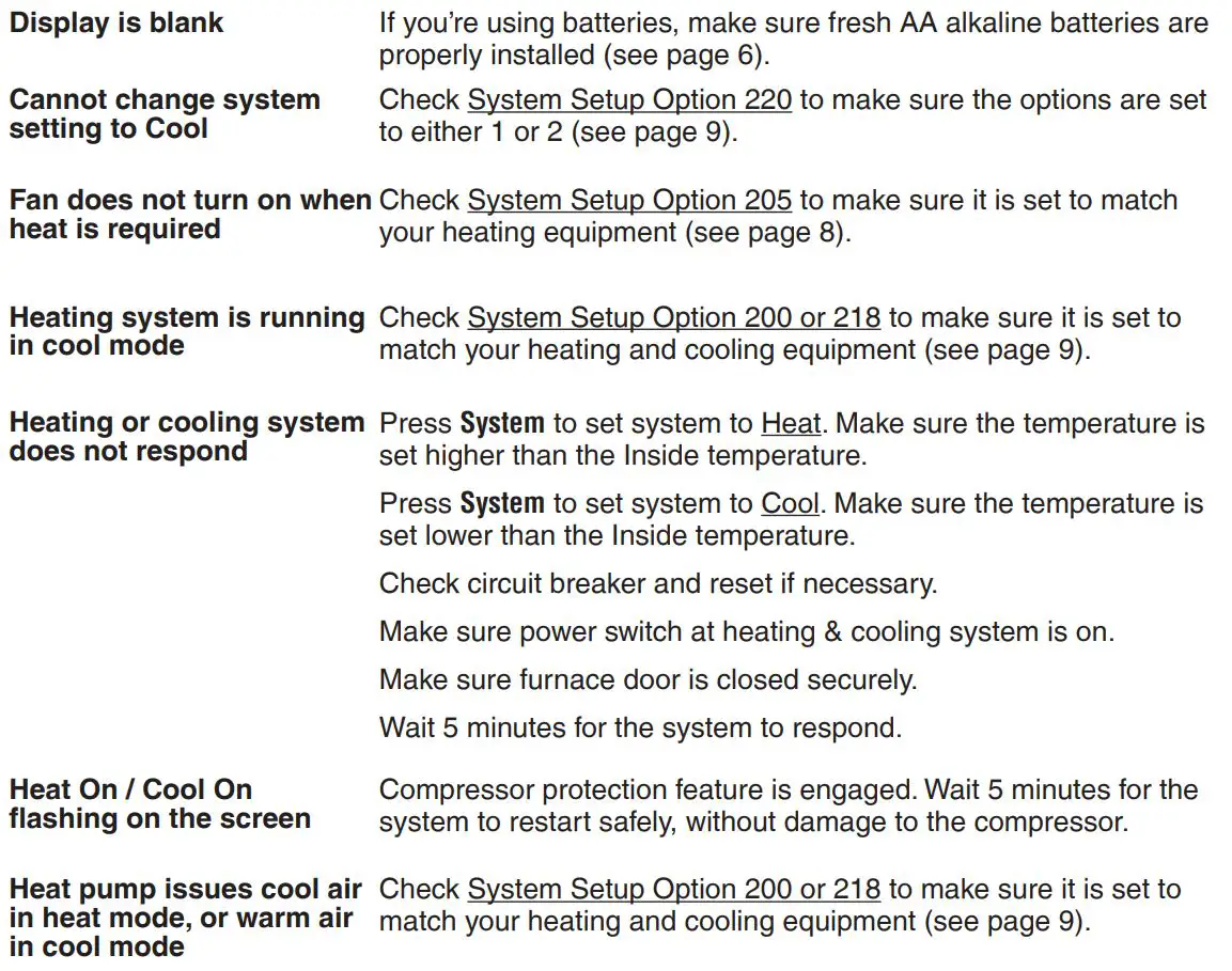 Honeywell RTH7500 7-Day Programmable Thermostat Installation Guide - Troubleshooting