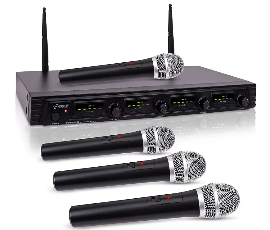 Pyle 4 Channel Wireless Microphone System