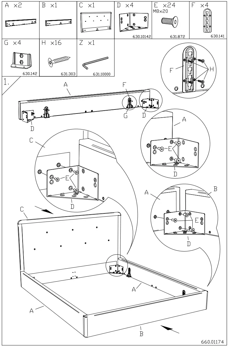 HASENA Silento Upholstered Bed - FIG