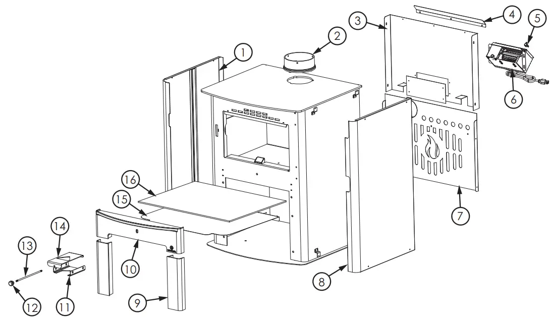 BRECKWELL SW2.5 Large Wood Burning Stove - Figure 24