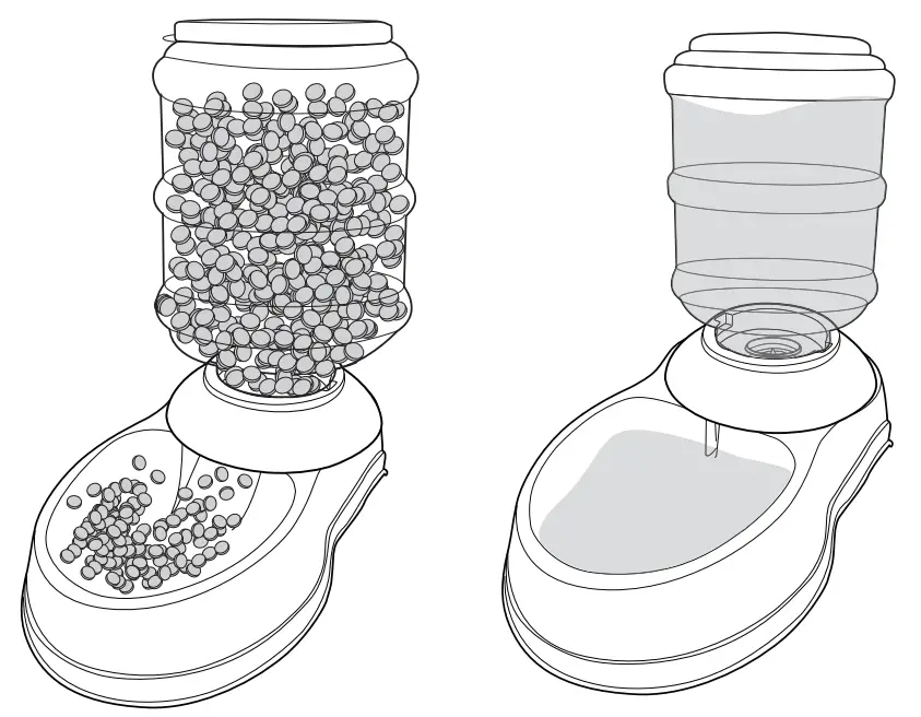 amazon basics B06ZY6Q66G B06ZZC83MG Gravity Pet Feeder and Waterer Bundle-