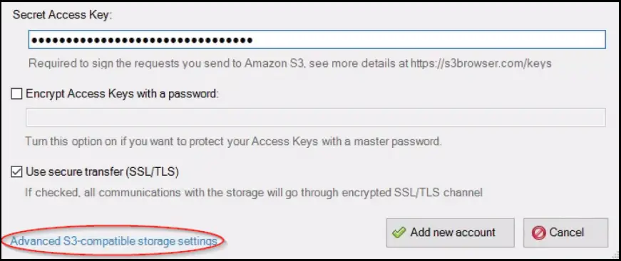 SEAGATE LYVE Cloud Connecting S3 Browser with Cloud fig 5