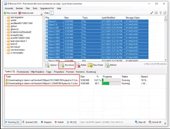 SEAGATE LYVE Cloud Connecting S3 Browser with Cloud fig 7