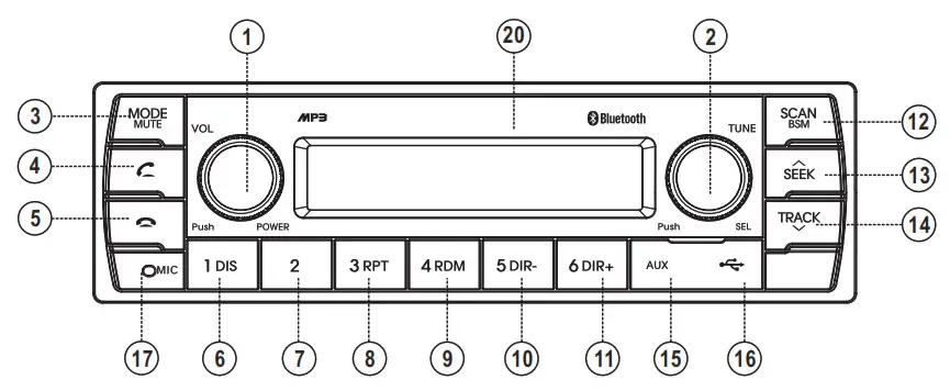 Compass Systems MA132 Vehicle Audio System - Controls and Functions