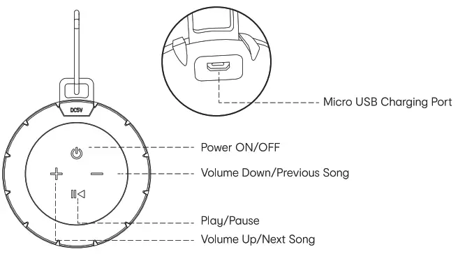 anko 43233304 Bluetooth Portable Splashproof Speaker - 2