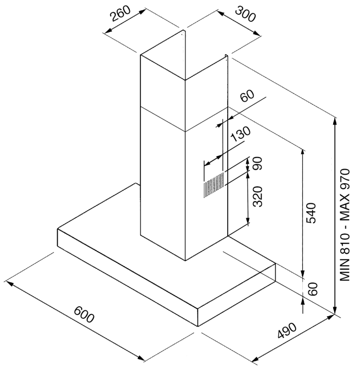 Smeg KSM24XU 24 Inch Stainless Steel Decorative Wall Hood - fig